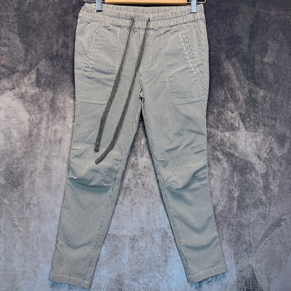 Shinestar Jogger Pants Womens M Grey Rayon Seersucker Elastic Drawstring Tapered